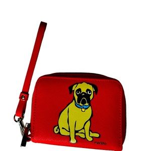 NWOT Marc Tetro ted pug wristlet wallet